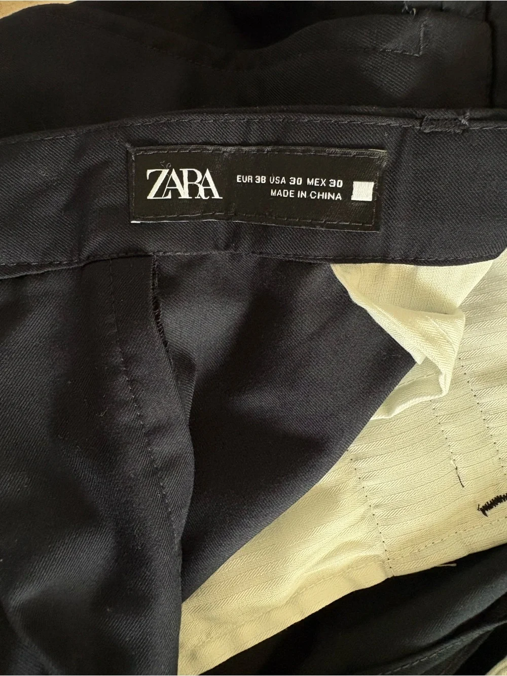 Zara man flat front casual pants sz 30